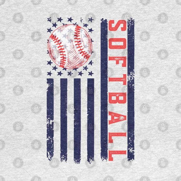 Softball American Flag by Etopix